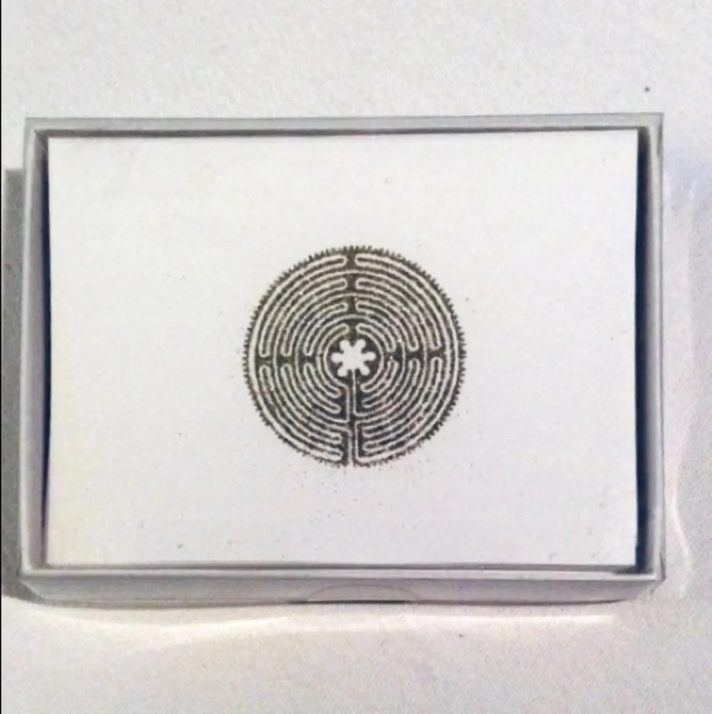 Chartres Labyrinth Embossed Note Cards Gold